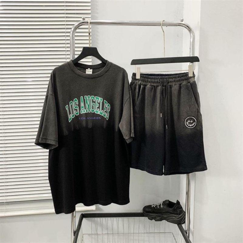 Áo thun cotton tay lỡ unisex - - BỘ LOANG LOS ANGELES - - mẫu hot 2022