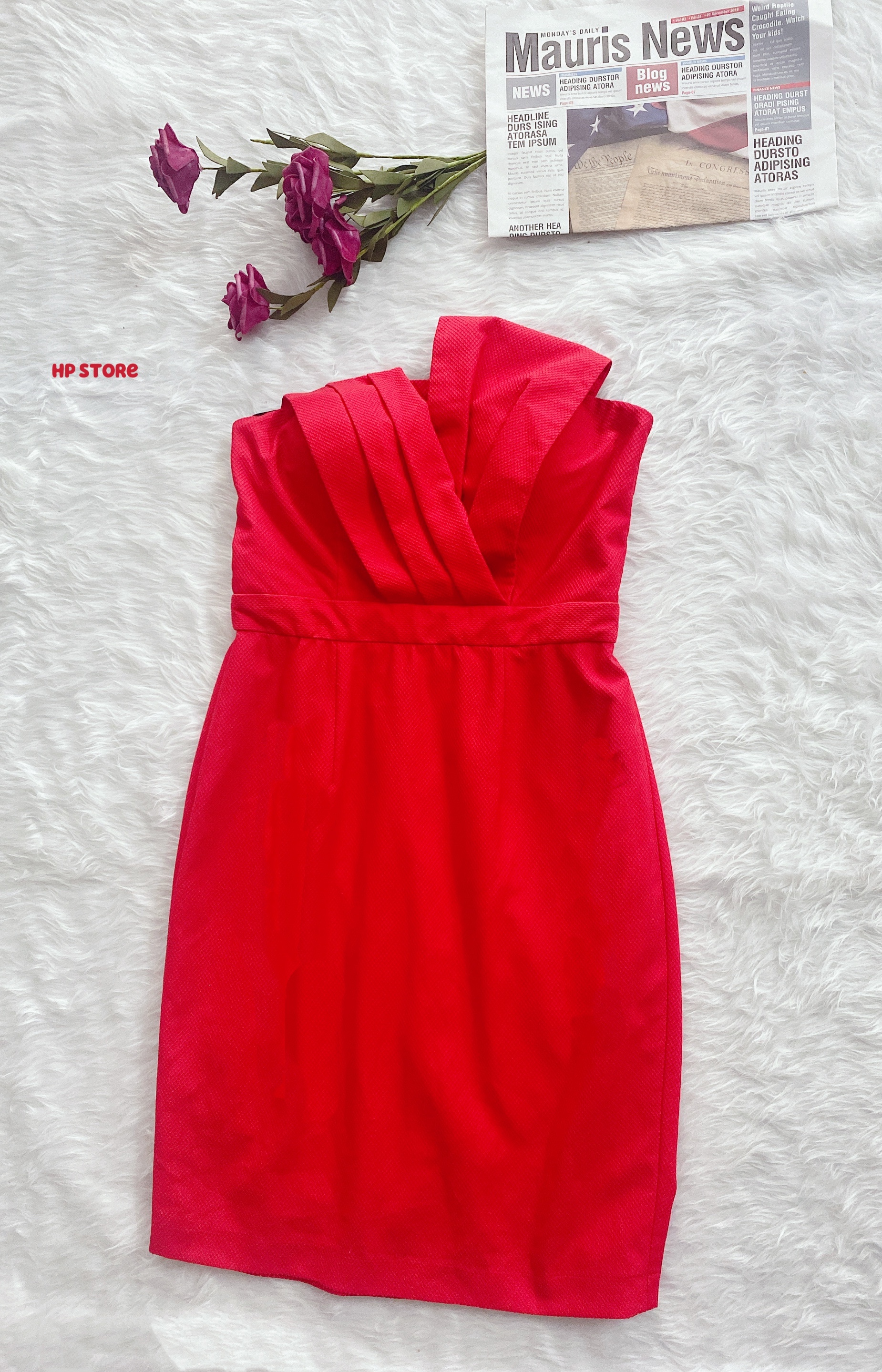 ❤️ Đầm Váy Đỏ Xếp Ly Có Mút Ngực, Ôm Body Tôn Dáng Thiết Kế Dự Tiệc