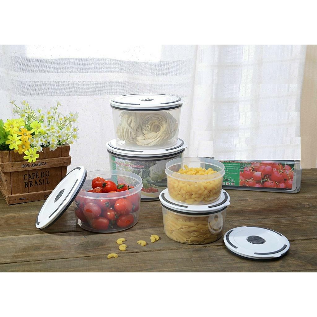 Combo 5 HỘP ĐỰNG THỰC PHẨM HÌNH TRÒN NHIỀU KÍCH CỠ SIÊU TIỆN DỤNG - 2900ML - Trữ đông thức ăn - Sử dụng lò vi sóng