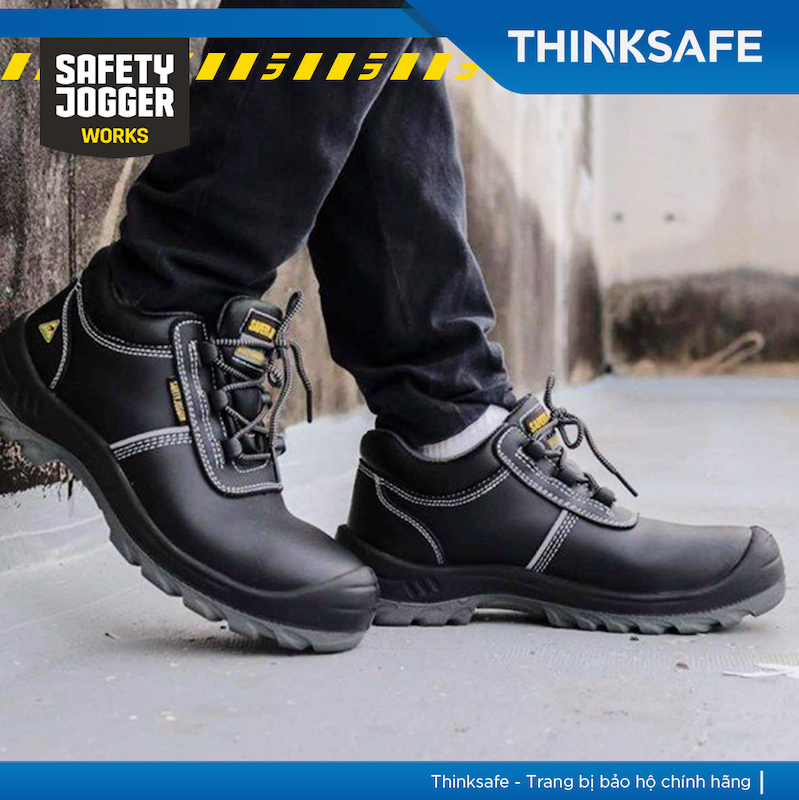 Giày bảo hộ Safety Jogger Aura S3 da bò cao cấp siêu bền, chống tĩnh điện, cấu tạo phi kim(đen) - Thinksafe