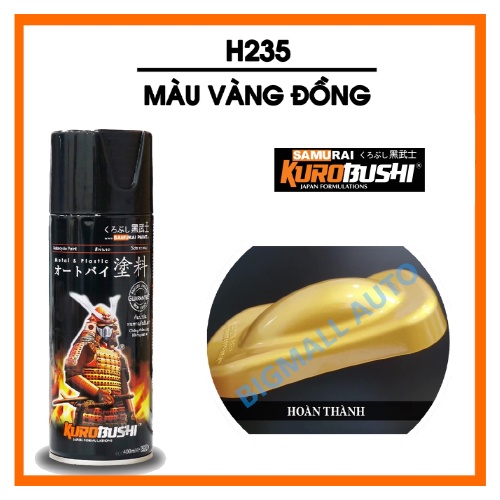 Sơn xịt Samurai Kurobushi - MÀU VÀNG ĐỒNG H235 (400ml)