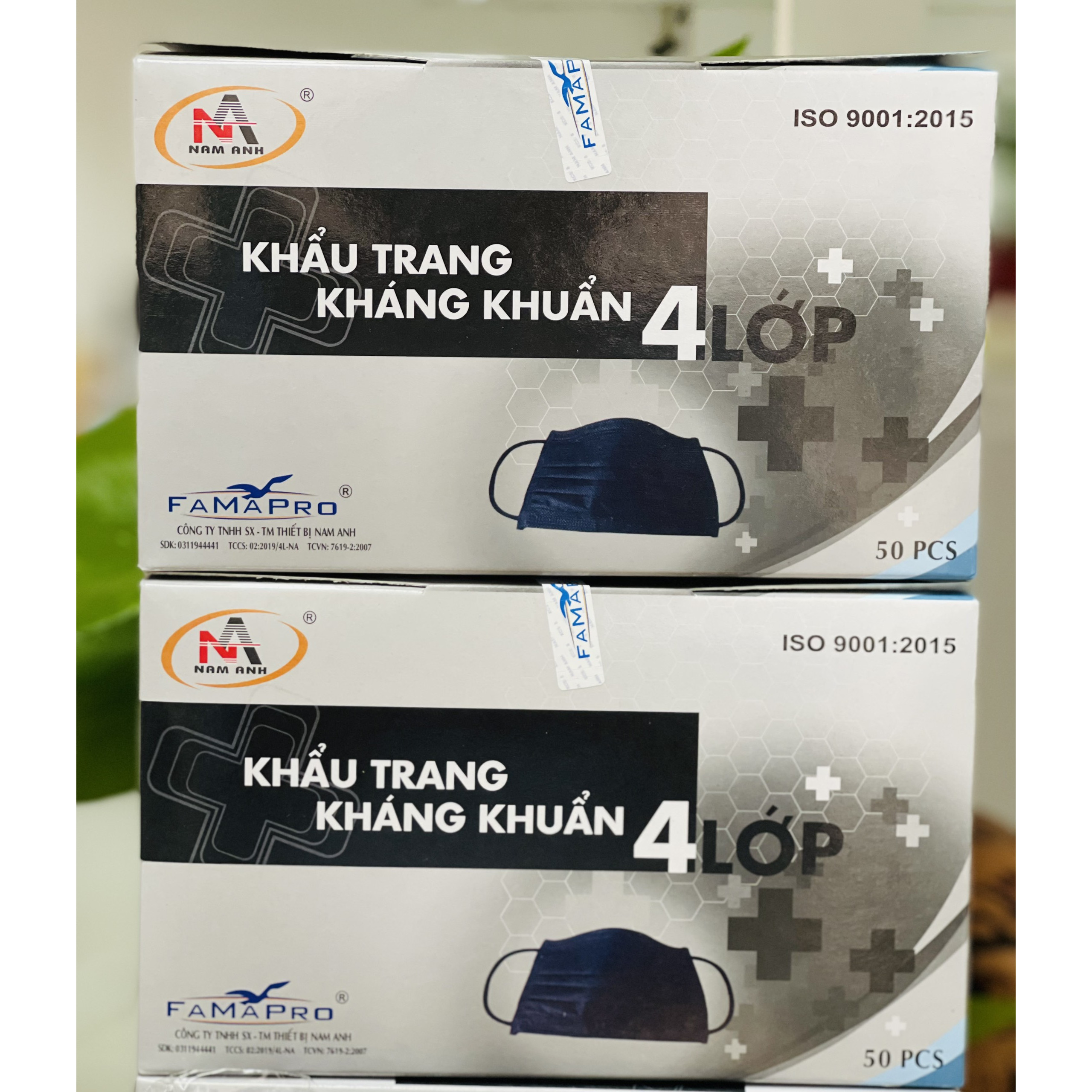 Combo 2 Hộp Khẩu Trang Y Tế Kháng Khuẩn Nam Anh (Hộp 50 cái)