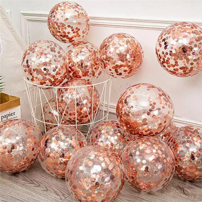 Set 10 bóng bay Sequin bóng bay thả nhũ trắng trí sinh nhật trang trí phòng cưới