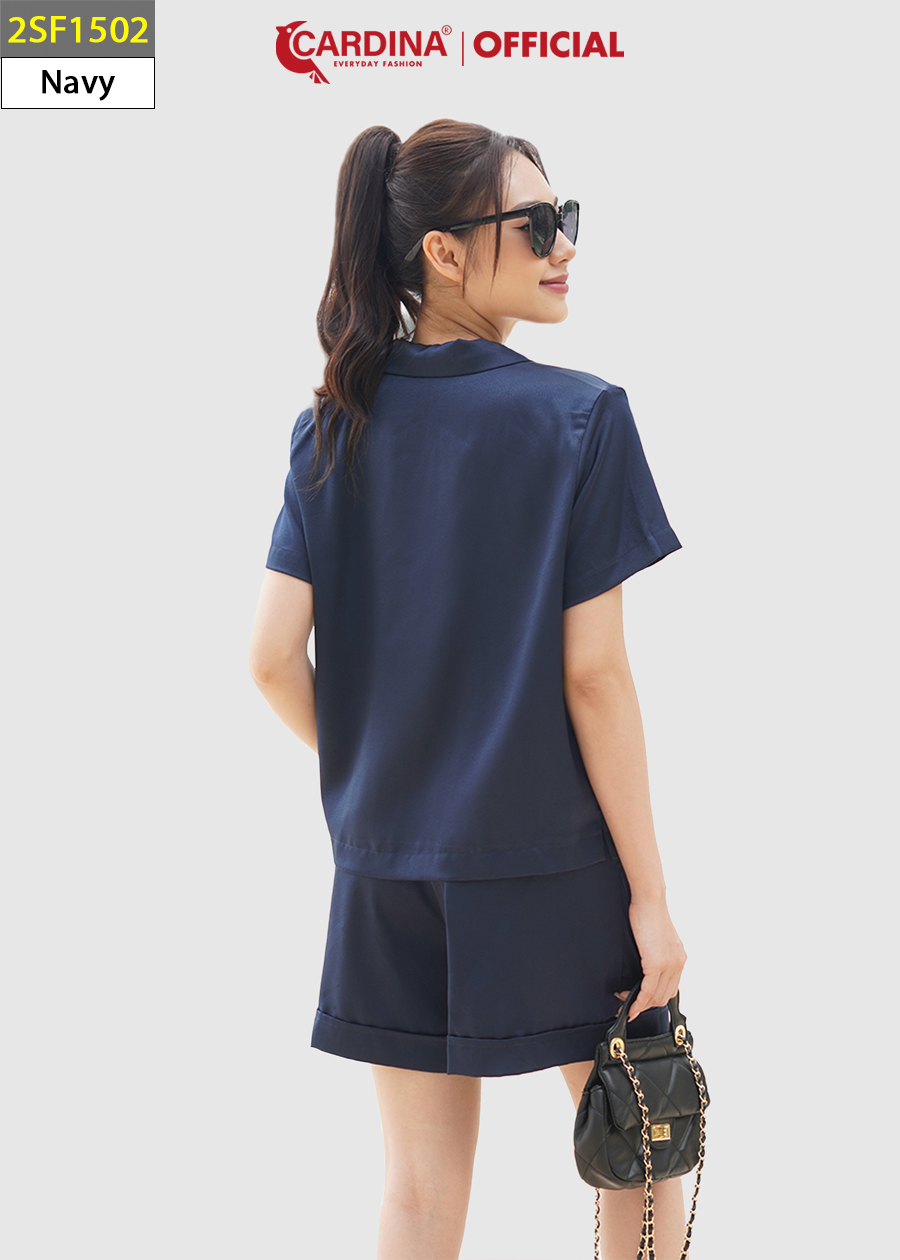 Đồ Bộ Nữ CARDINA Pijama Chất Lụa Satin Ngọc Trai Nhật Cao Cấp Quần Đùi Áo Cộc Tay Mềm Mại 2SF15