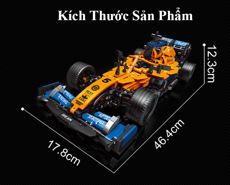 Bộ Đồ Chơi Xếp Hình Xe Đua F1 McLaren 1248 Chi Tiết, Đồ Chơi Mô Hình Xe Đua F1 McLaren Điều Khiển Từ Xa, Đồ Chơi Lắp Ghép Cao Cấp Ô Tô F1 McLaren Điều Khiển RC - Chính Hãng BABYBOSS