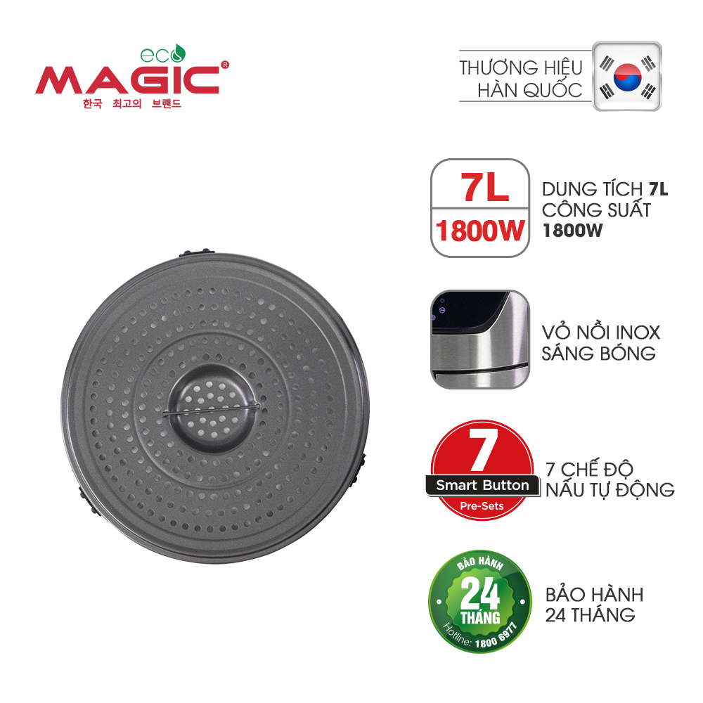 Nồi Chiên Không Dầu Kết Hợp Nướng Magic Eco AC-122 7L - Hàng chính hãng