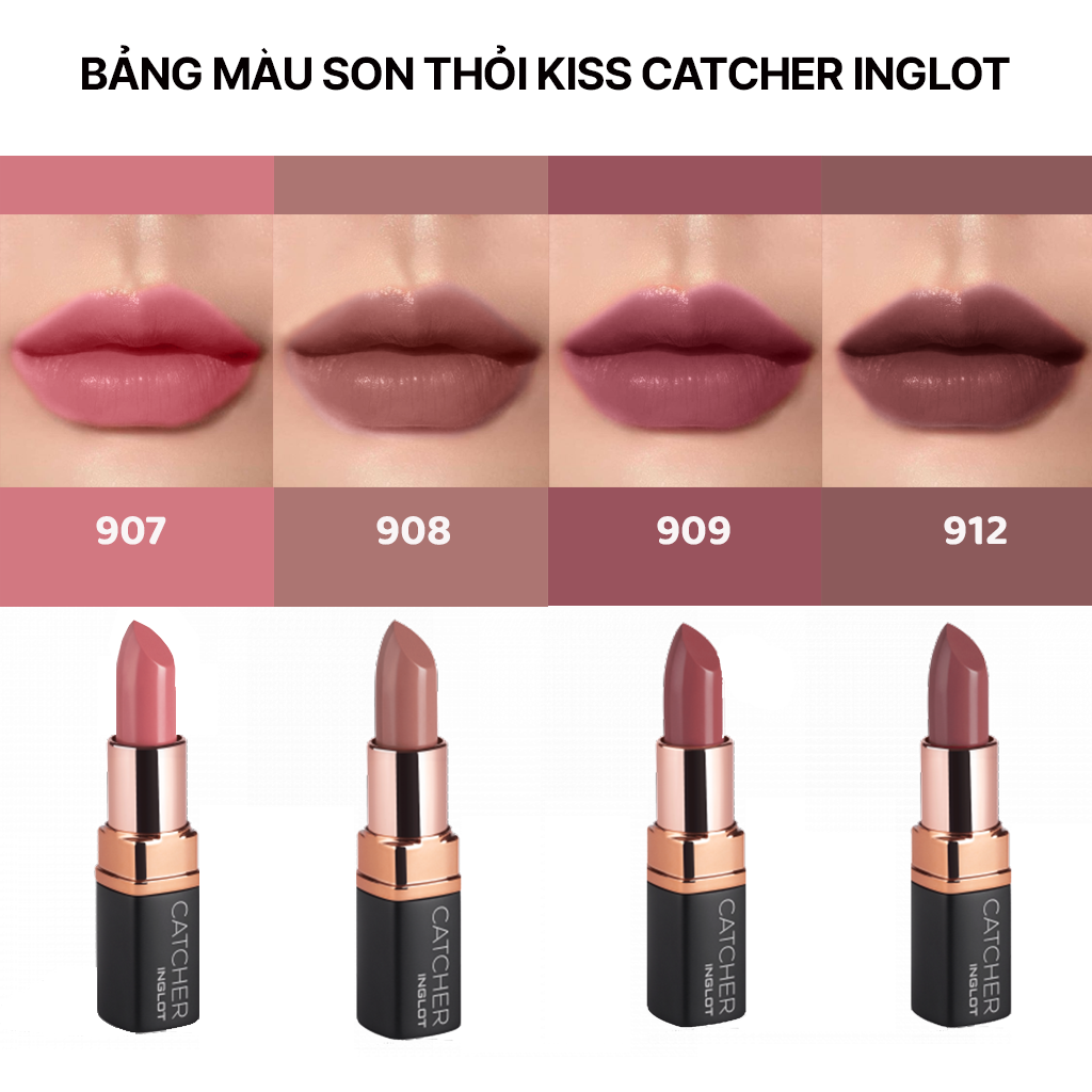 Bộ trang điểm môi Son thỏi Kiss Catcher + Son thỏi dạng lì Lipstick Matte INGLOT