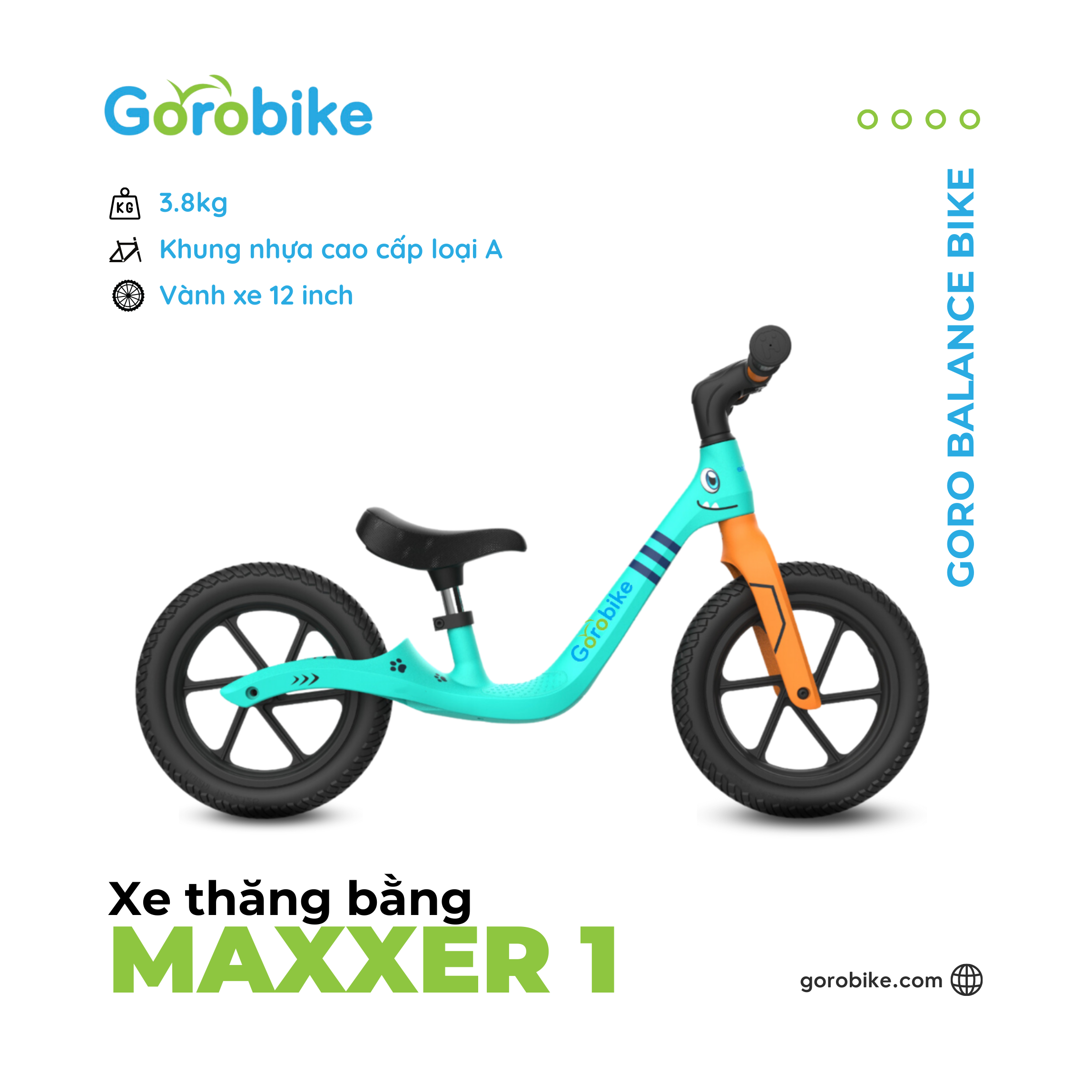 Xe Thăng Bằng Maxxer 1 Gorobike - Bánh 12 inch