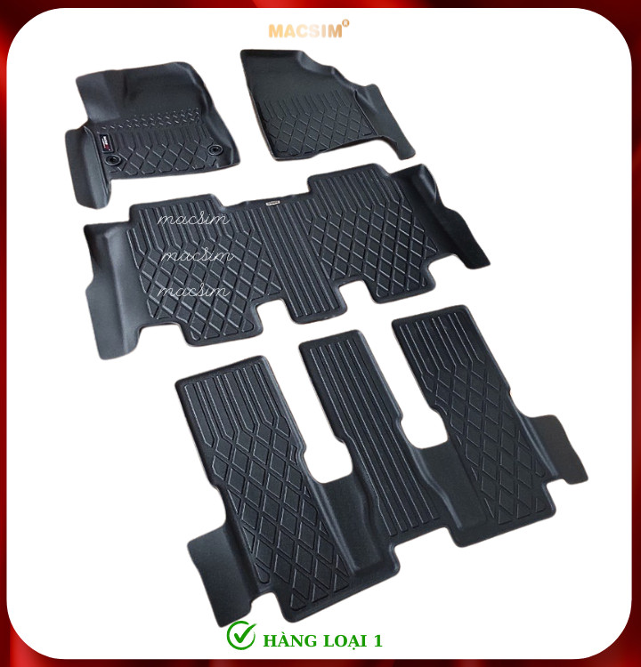 Thảm lót sàn xe ô tô Toyota Innova Cross 2023+ (8 chỗ) Nhãn hiệu Macsim chất liệu nhựa TPE cao cấp màu đen
