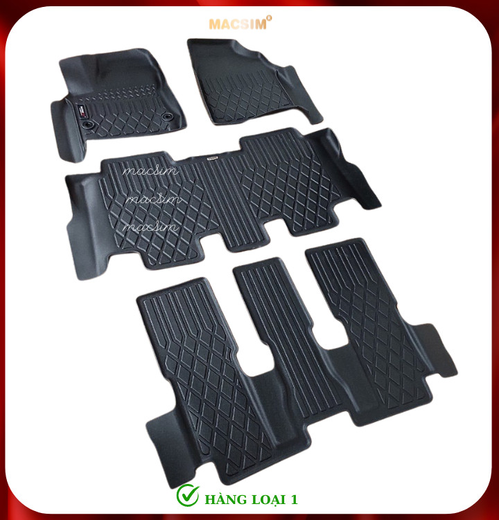 Thảm lót sàn xe ô tô Toyota Innova Cross 2023+ Nhãn hiệu Macsim chất liệu nhựa TPE cao cấp màu đen