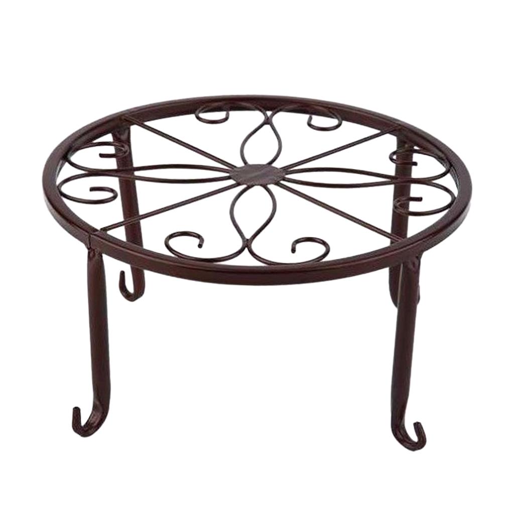 2xMetal Plant Stand Flower Pot Holder Iron Type Pot Vase Holder Shelf Bronze