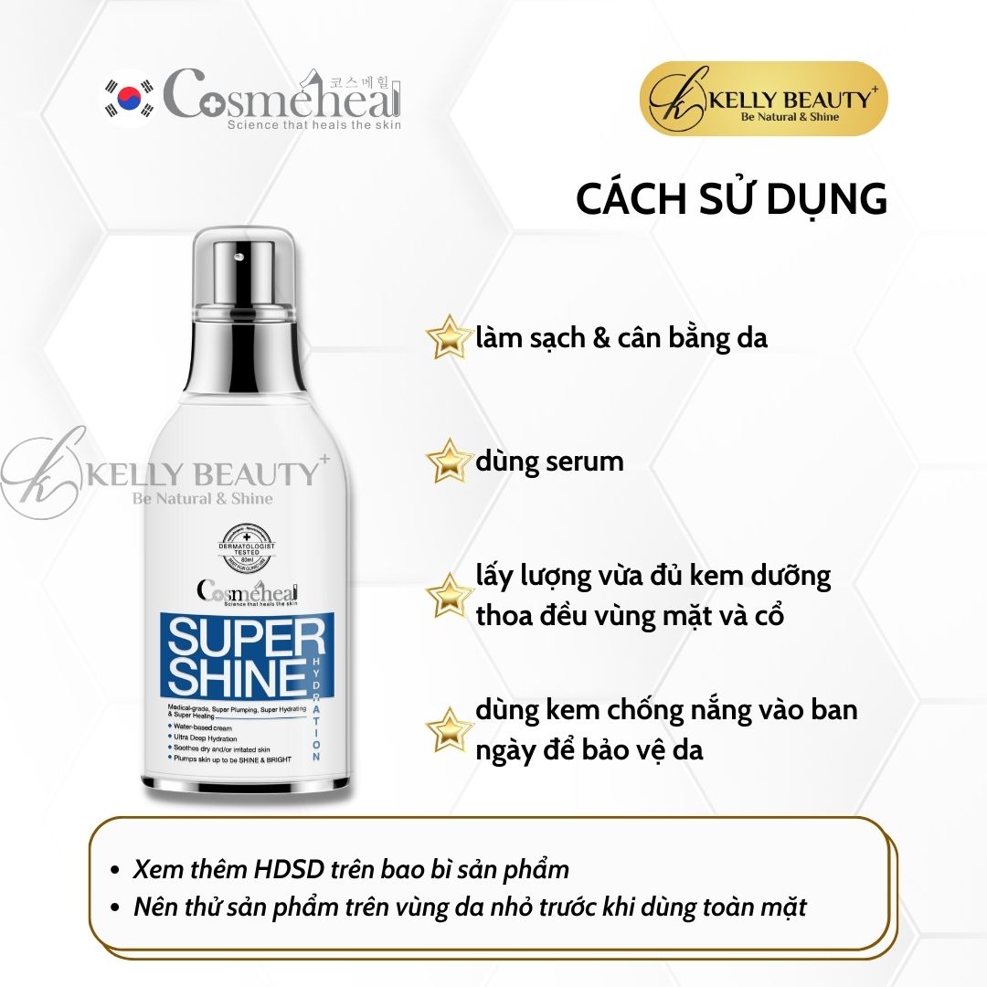 Kem Dưỡng Ẩm Căng Bóng Da Cosmeheal SuperShine Hydration - Phục Hồi, Mờ Nếp Nhăn, Trẻ Hóa Làn Da | Kelly Beauty