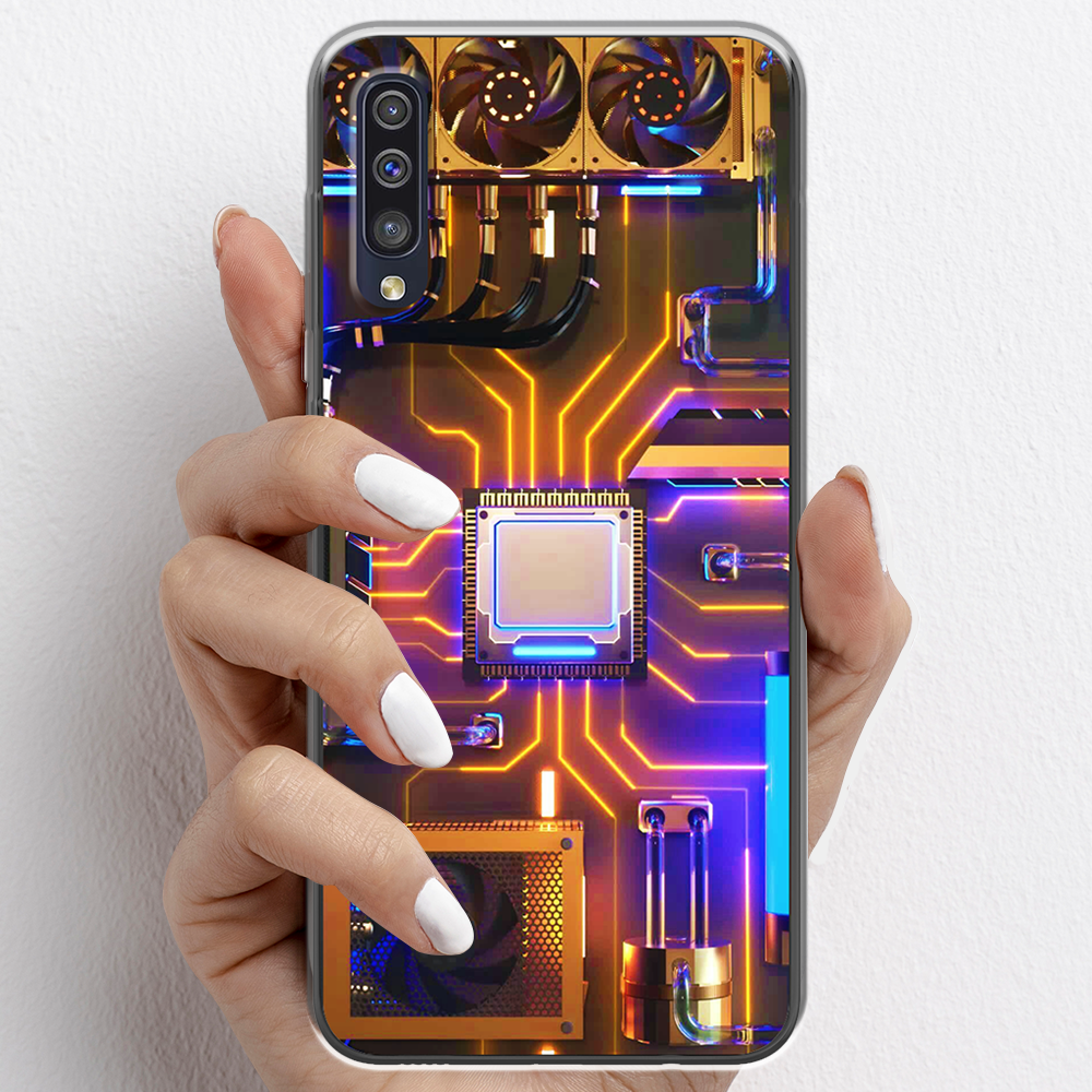 Ốp lưng cho Samsung Galaxy A50, Samsung Galaxy A70 nhựa TPU mẫu Chip CPU máy tính