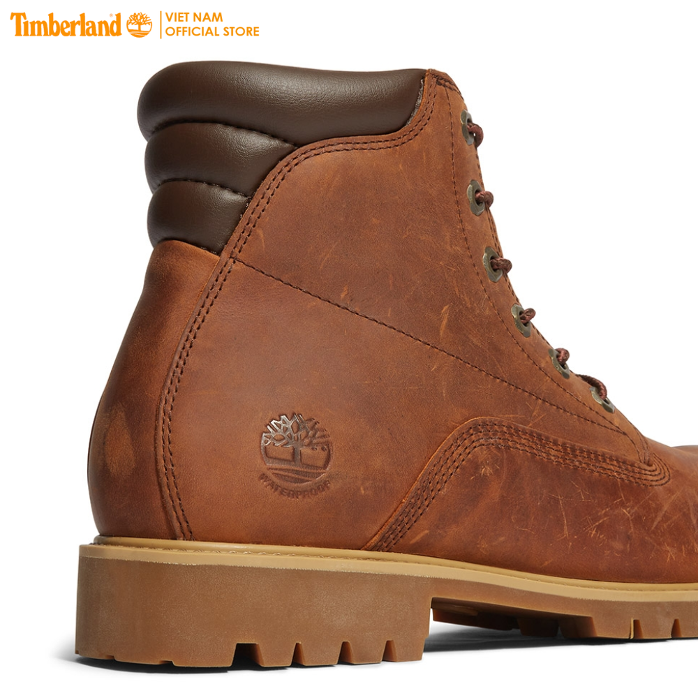 [Original] Timberland Giày Boot Nam Cổ Cao 6 inch Basic Alburn Boot WP Md Brown Full Grain TB0A1H8QHE