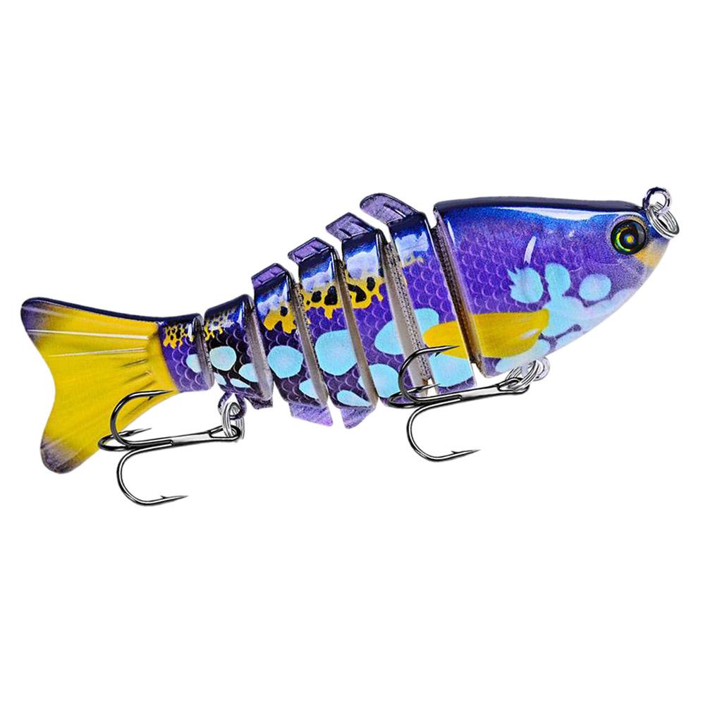 100mm Colored Fishing Joint Lures Artificial Hard Bait 2 Treble Hooks