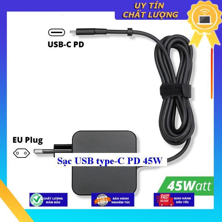 Sạc dùng cho các loại laptop dùng chân sạc USB type-C PD 45W - Hàng Nhập Khẩu New Seal