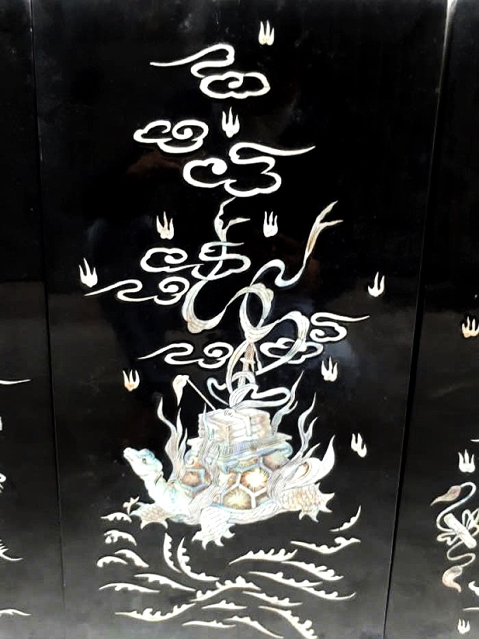 Bộ Tranh Sơn Mài 4 Tấm - LONG LÂN QUY PHỤNG ✨ Khảm Cừ Chìm Cao Cấp – Hàng Xuất Khẩu – Size 80x160 cm