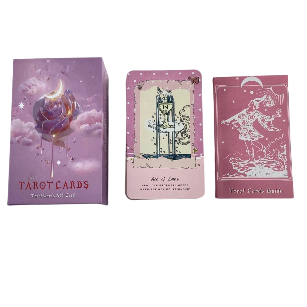 (Size Gốc) Bộ Bài Tarot Cards Hồng 78 Thẻ, Hộp Cứng