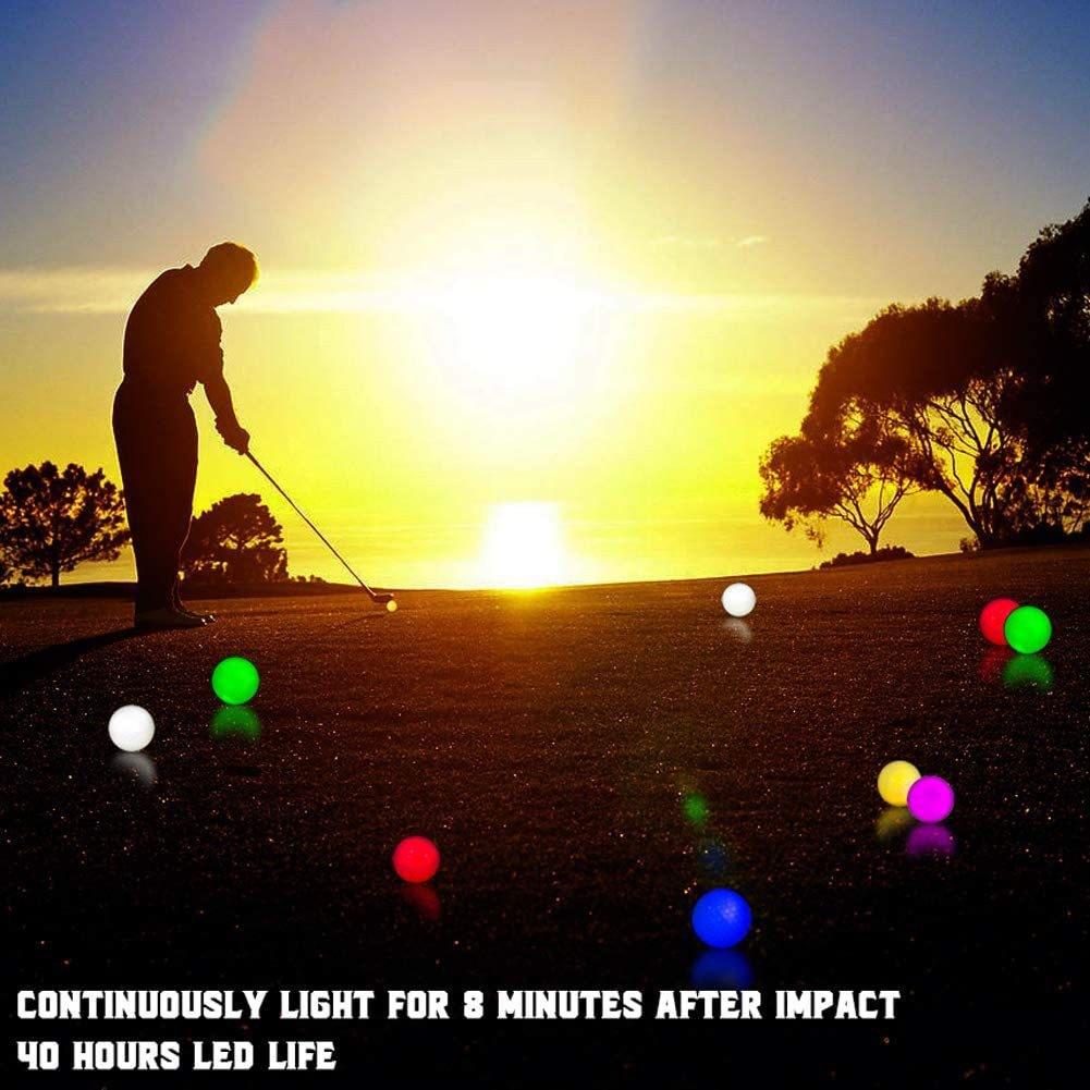 Bóng golf phát sáng dạ quang thời gian sáng 8 phút nhìn rõ đường bóng trong đêm BL002