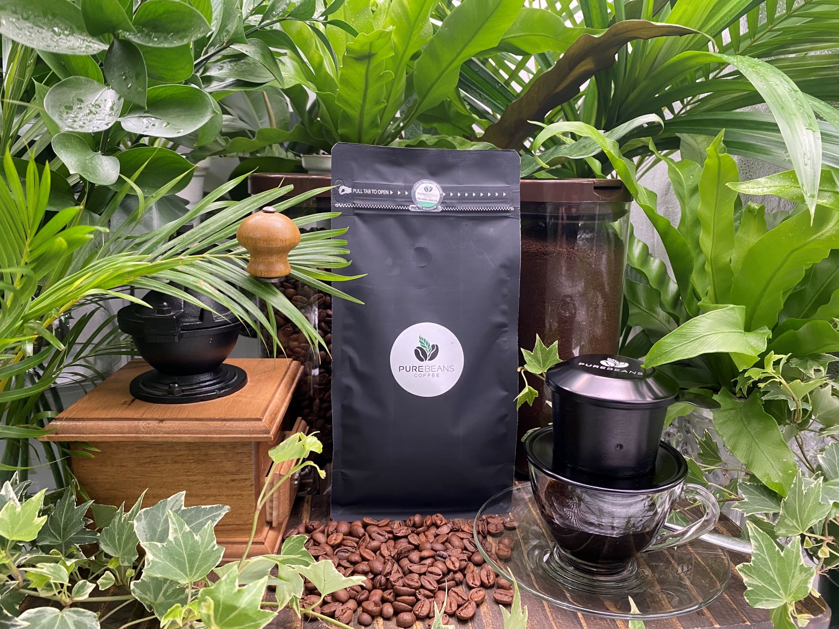 Cà Phê PureBeans Robusta 1Kg rang mộc để đảm bảo hương và vị của những hạt cà phê nguyên chất, thật và sạch để cho ra những ly cà phê đá hay cafe sữa đá đúng vị và chuẩn đúng gu