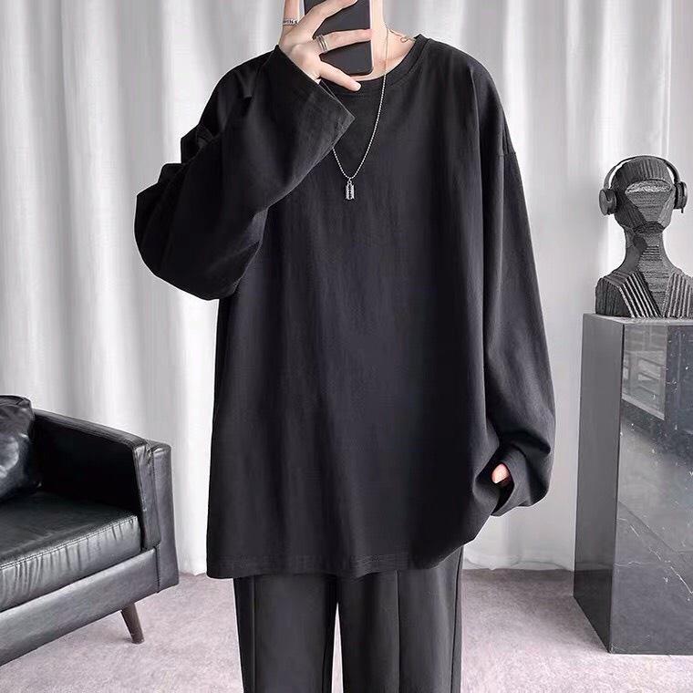 Áo thun Trơn 7 màu cơ bản dể phối đồ dài tay form rộng Áo phông nhiều màu unisex đơn giản mặc phối bên trong siêu chất