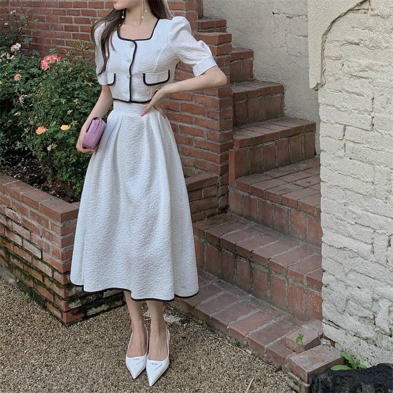 Set áo chân váy phong cách vintage