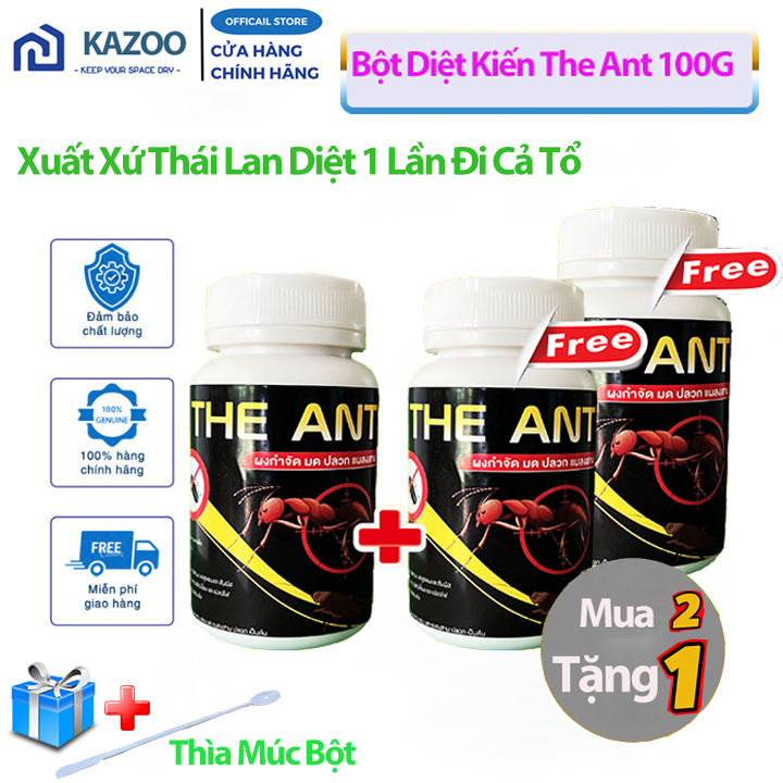 [Mua 2 Tặng 1] Bột Diệt Kiến Gián Mối THE ANTS 100g Nội Địa Thái Lan Dùng 1 Lần Diệt Cả Ổ Trong 5 Phút Tặng Thìa Xúc Bột