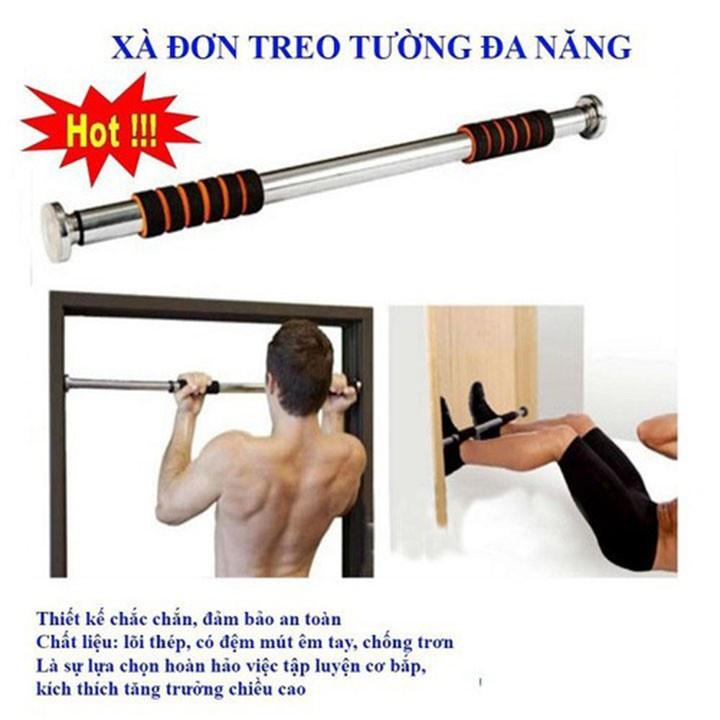 Xà đơn gắn cửa tiện lợi, Xà đơn treo tường đa năng tùy chỉnh kích cỡ 60-130cm XD68