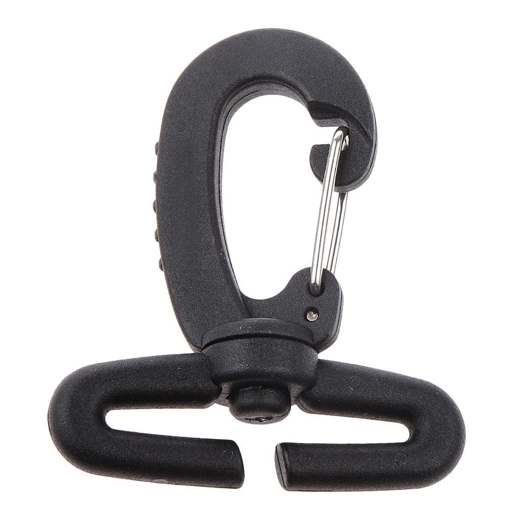 3xBlack Nylon Swivel Snap Hook Clip Backpack Bag Webbing Buckle 40mm