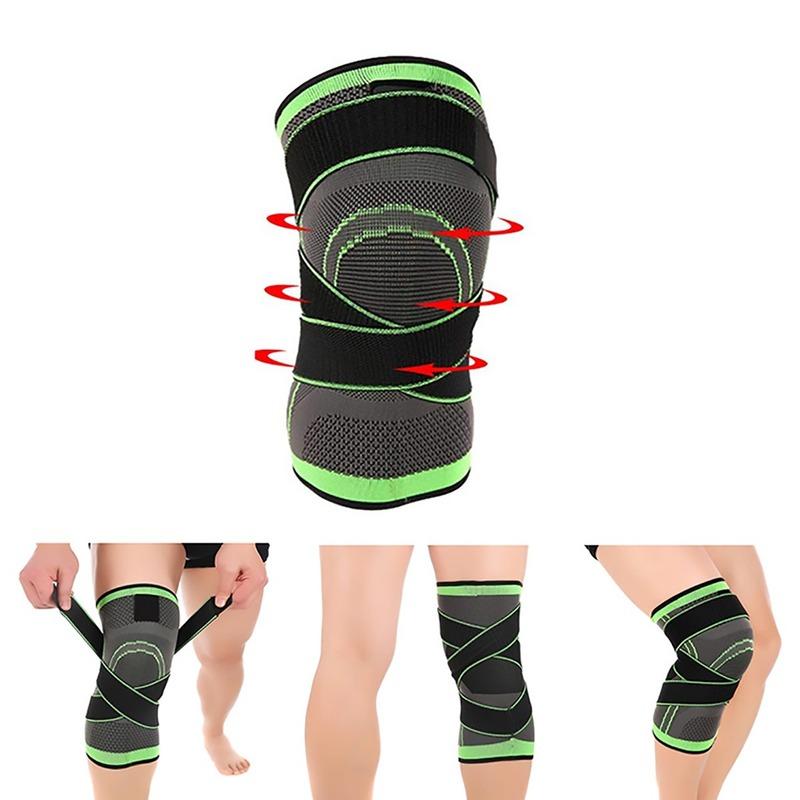 1 Kneepad Băng Thun Điều Áp Miếng Đệm Đầu Gối Hỗ Trợ Đầu Gối Tấm Bảo Vệ Cho Thể Dục Thể Thao Chạy Viêm Khớp Cơ Khớp Nẹp Color: green 1PC strap Size: XXL
