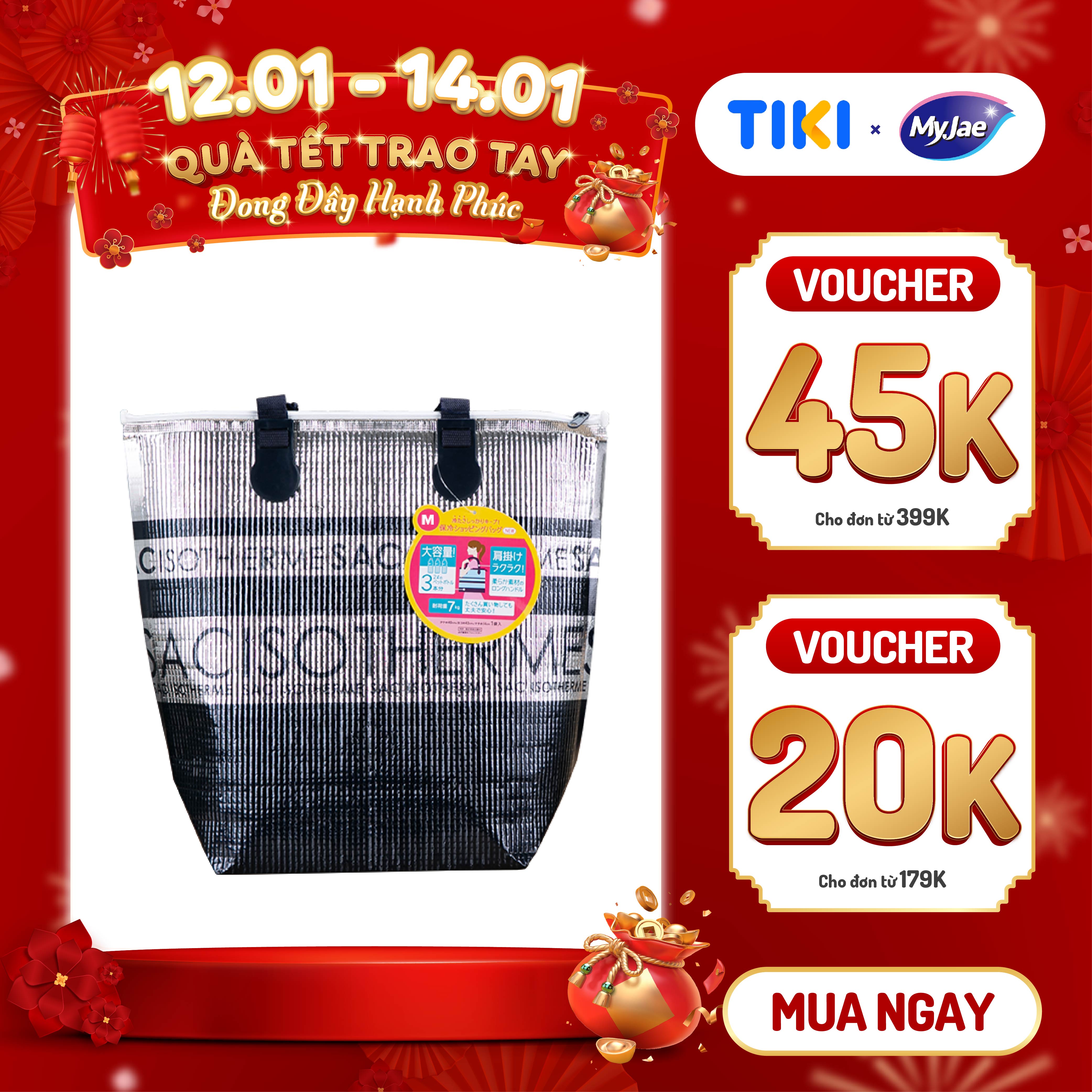 Myjae X Toyal Tui Giư Nhiêt Nong Lanh Nhât Ban Đưng Hôp Cơm Văn Phong Thưc Phâm Co Quai Xach Tiên Lơi 2 Size M, L - M