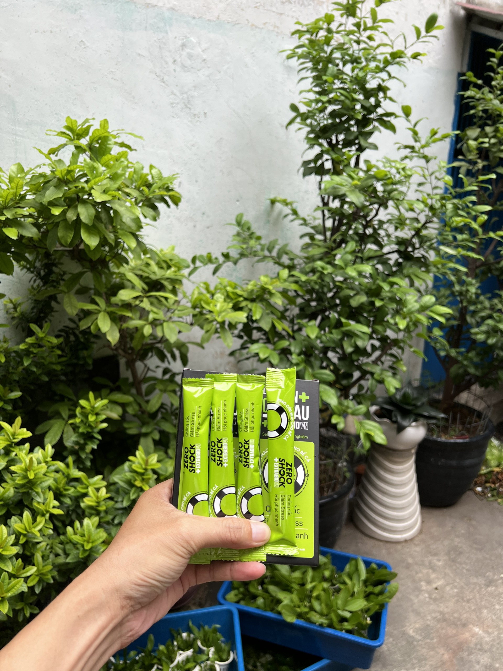 Zero Shock – Chống sốc và giảm Stress cá cảnh- 4 TÉP 10ML/HỘP- sản phẩm của Extrabio