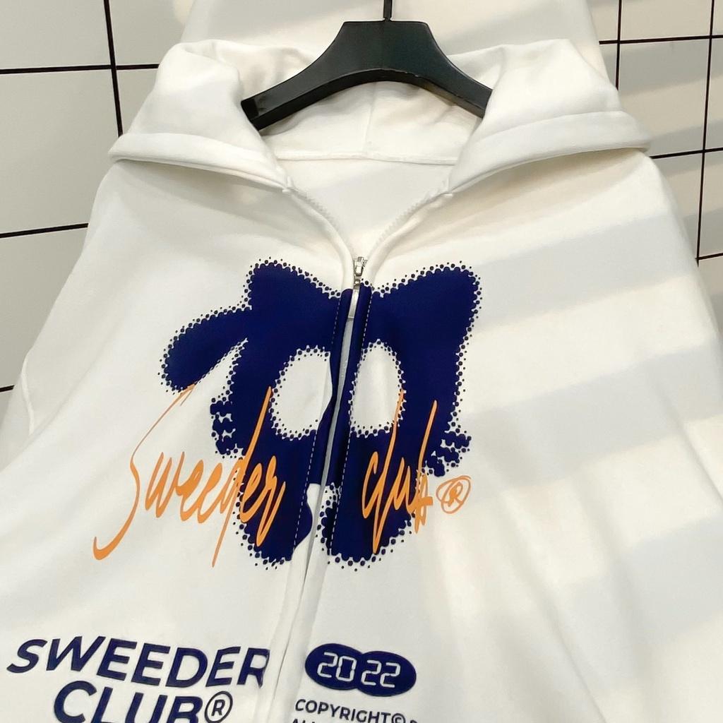 Áo Khoác Hoodie CAT Nam Nữ Unisex Form Rộng Phối Zip Vải Nỉ Bông Dày Dặn