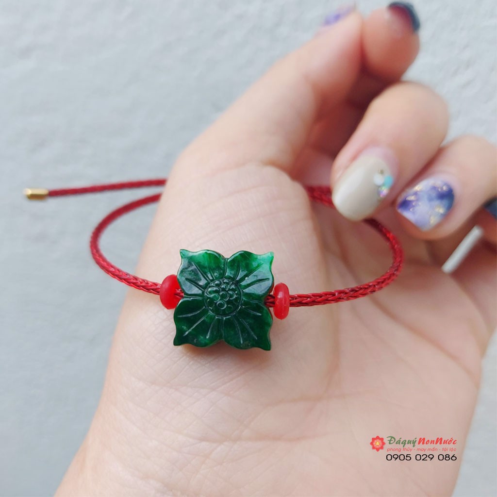 Vòng tay Nữ đá ngọc sơn thủy hình bông hoa - đá Non Nước