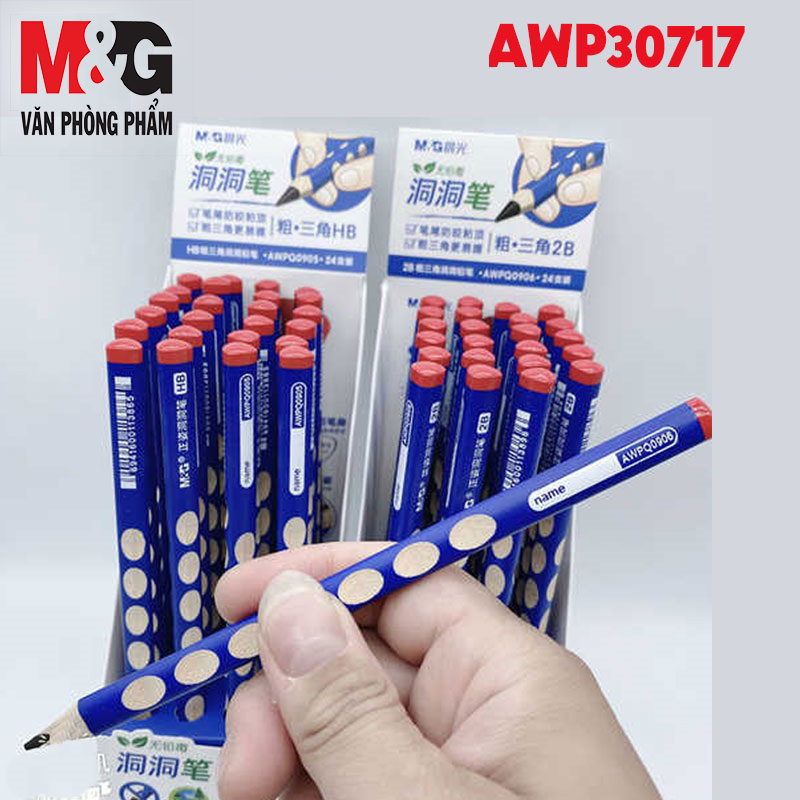 Combo 5 Bút chì khắc định vị M&amp;G AWP30717 2B màu xanh