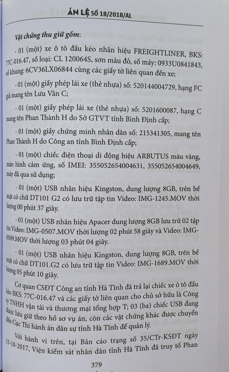 Bình Luận Khoa Học Bản ÁnVà Án Lệ  - Tập 1