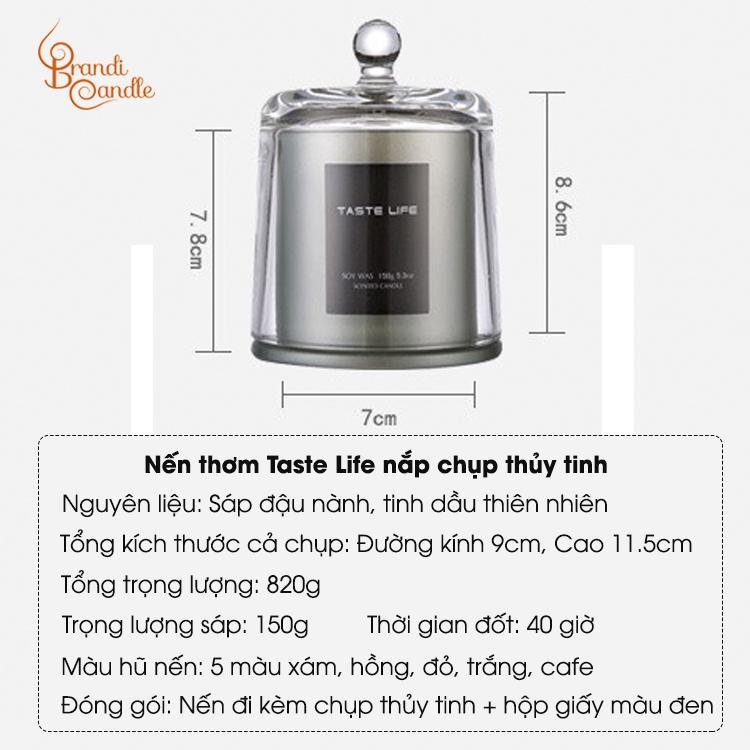 Nến thơm không khói set đế chụp kính tiện dụng 5 màu sắc