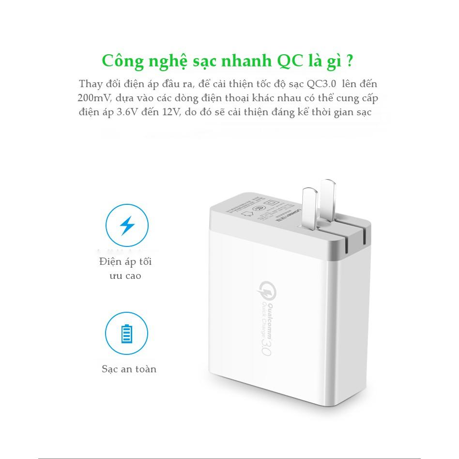 Sạc nhanh UGREEN CD161 2 cổng tốc độ cao, chuẩn Quick Charge 3.0, công suất tối đa 36W - Hàng chính hãng