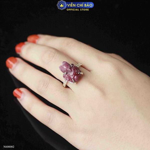 Nhẫn bạc nữ Hồ Ly Cửu Vỹ Thiên Hồ Ruby chất liệu bạc S925 Viễn Chí Bảo N600001