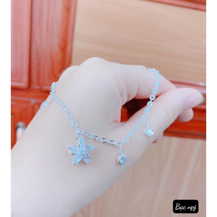 Lắc tay nữ treo charm ️ XINH XẮN ️ , Vòng tay nữ Bạc Ta dày dặn - Bạc Npj
