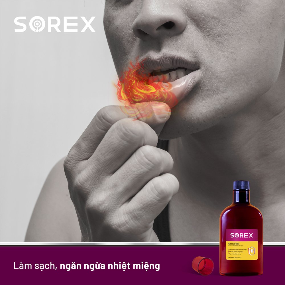 Nước súc miệng nano bạc SOREX làm sạch miệng, khử mùi hôi miệng, cho hơi thở thơm mát, ngăn ngừa nhiệt miệng, tạo cảm giác sảng khoái, tự tin trong giao tiếp