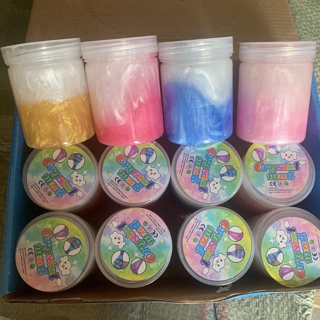 Slime cầu vồng mây bơ sữa mix 2 màu Đồ chơi chất nhầy ma thuật squishy slam hũ