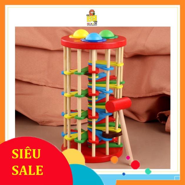 Đồ chơi giáo dục sớm cho bé bằng gỗ đập bi lốc xoáy Bc18