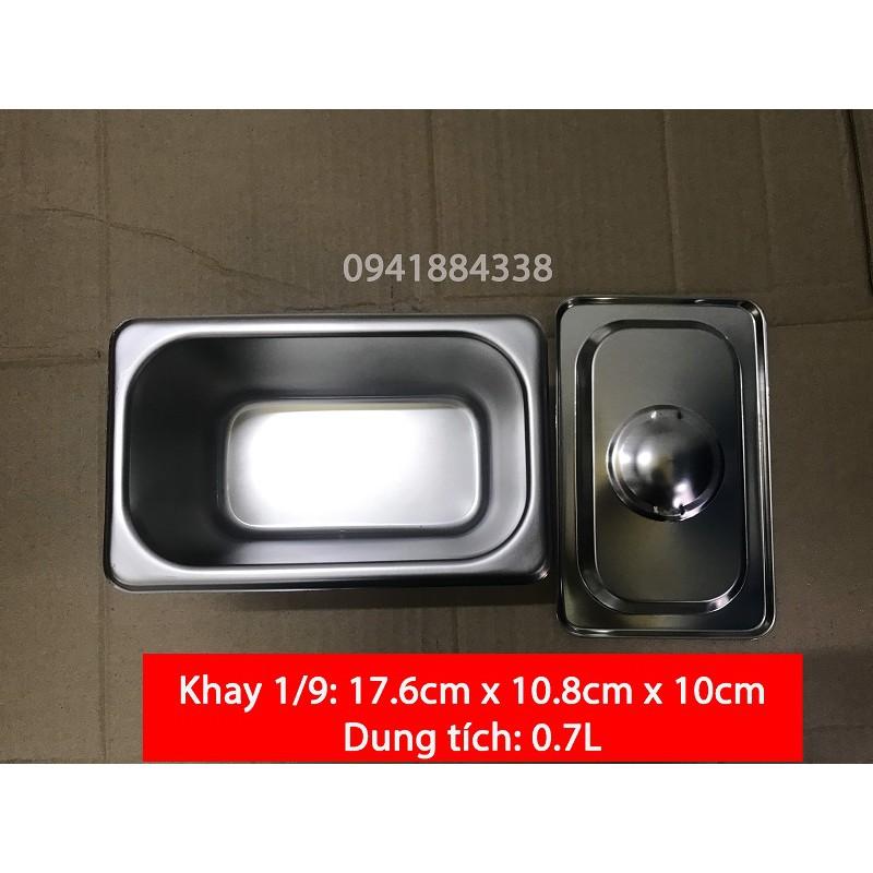 Khay Inox Đựng Topping, Khay Topping Có Nắp