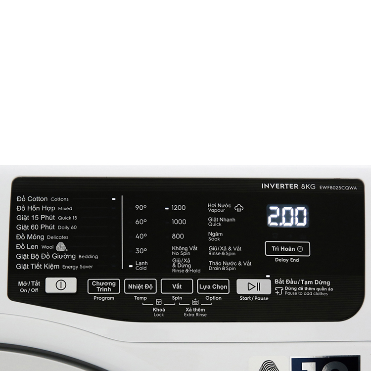 Máy Giặt Cửa Trước Inverter Electrolux EWF8025BQWA - Hàng Chính Hãng