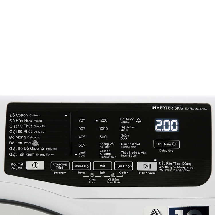 Máy Giặt Cửa Trước Inverter Electrolux EWF8025BQWA (8kg) - Hàng Chính Hãng