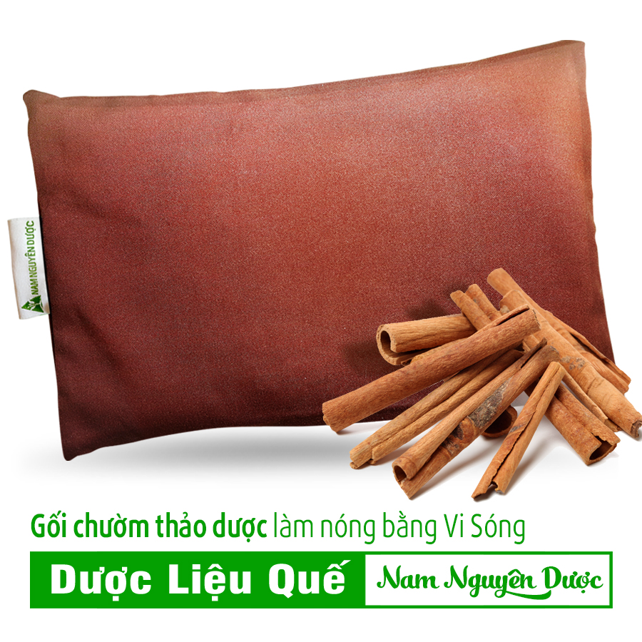 Gối chườm nóng thảo dược Quế (chườm đa năng làm nóng bằng vi sóng)