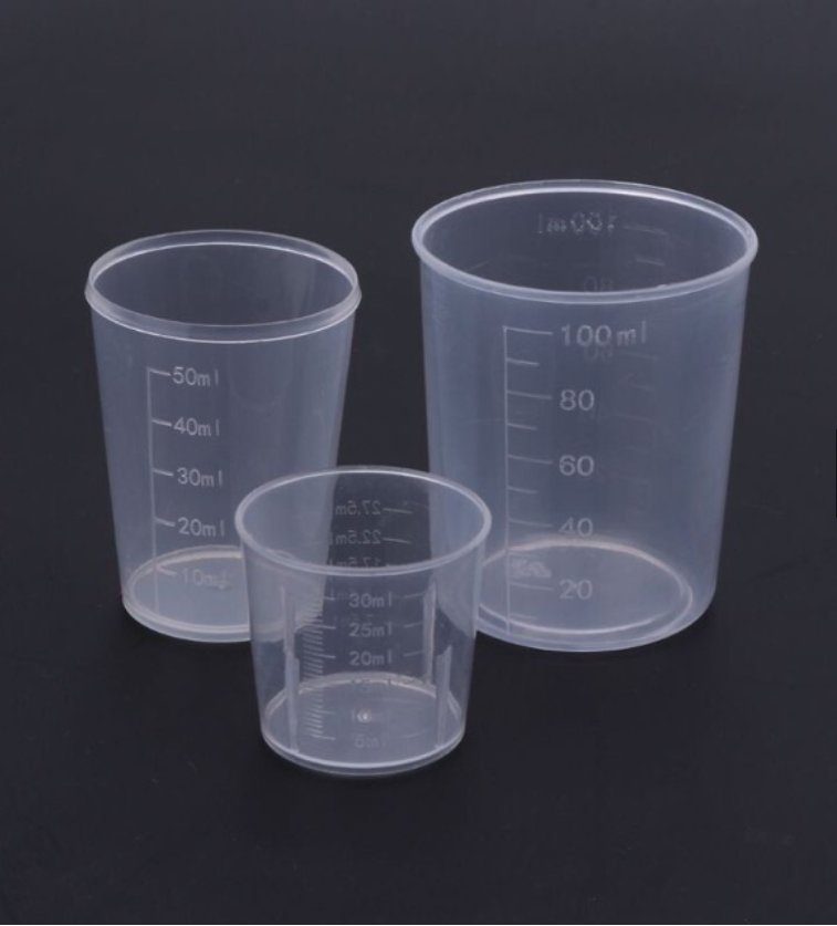 Bộ 3 cốc nhựa đo lường thể tích 100ml , 50ml , 30ml , ly định lượng chia vạch