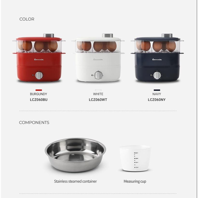 Nồi Hấp Thực Phẩm, Hấp Trứng Đa Năng Lacuzin- LCZ060, Chất Liệu Thép Không Gỉ, Nội Địa Hàn, BH 12 Tháng