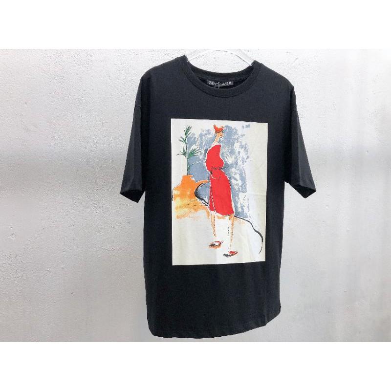 Ảnh thật Áo phông Woman in Red xuất xịn 2 màu đen trắng